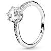 PANDORA Signature Anello con corona brillante trasparente in argento Sterling con zirconia cubica trasparente, 56