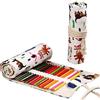 Ouceanwin Astuccio in Tela Portamatite, Ouceanwin 72 Fori Roll Up Portapenne in Tela, Retro Matite Accessori Roll Tela Matita Wrap, Studenti Cancelleria Stoccaggio Borsa per Artista, Scuola, Ufficio