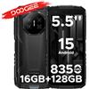 DOOGEE Telefono robusto DOOGEE Fire 3 Pro "Gemini AI, batteria da 8350 mAh, 16 GB (4 12), 128 Go, presa di ricarica Widevine L1