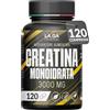LA.GA Creatina Monoidrata 120 Compresse da 3000mg di Creatina Pura Per Dose. Creatina Compresse per Allenamento e Palestra. Creatina Capsule Pre e Post Workout. Creatina Micronizzata Made in Italy, Vegan