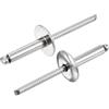 sourcing map 25 rivetti a testa tonda con flangia grande, in acciaio inox 304, 3/16 x 3/4, rivetti ciechi con estremità aperta per costruzione, produzione automobilistica, aerospaziale, costruzione