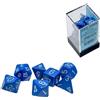 Cartemagic Set di dadi per RPG Chessex Opachi Blue white 7 pezzi