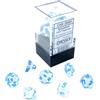 Cartemagic Set di mini dadi luminosi per RPG Chessex Borealis Icicle light blue 7 pezzi