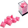 Cartemagic Set di dadi per RPG Chessex Opachi Pink white 7 pezzi