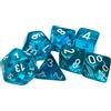 Cartemagic Set di dadi per RPG Chessex Trasparenti Teal white 7 pezzi