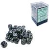 Cartemagic Set di dadi classici 6 facce Chessex Opachi Black green 12mm 36 pezzi