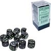 Cartemagic Set di dadi classici 6 facce Chessex Opachi Black green 16mm 12 pezzi