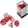 Cartemagic Set di dadi per RPG luminosi Chessex Nebula Red silver 7 pezzi