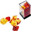 Cartemagic Set di dadi per RPG Chessex Gemini Red-Yellow silver 7 pezzi