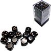Cartemagic Set di dadi classici 6 facce Chessex Opachi Black gold 16mm 12 pezzi