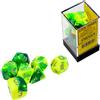Cartemagic Set di dadi per RPG Chessex Gemini Green-Yellow silver 7 pezzi
