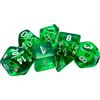 Cartemagic Set di dadi per RPG Chessex Trasparenti Green white 7 pezzi