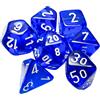 Cartemagic Set di dadi per RPG Chessex Trasparenti Blue white 7 pezzi