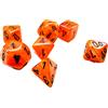 Cartemagic Set di mini dadi per RPG Chessex Vortex Bright Orange black 7 pezzi