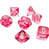Cartemagic Set di mini dadi per RPG Chessex Trasparenti Pink white 7 pezzi