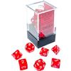 Cartemagic Set di mini dadi per RPG Chessex Trasparenti Red White 7 pezzi