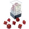 Cartemagic Set di mini dadi per RPG Chessex Glitter Red gold 7 pezzi