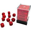 Cartemagic Set di dadi classici 6 facce Chessex Opachi Red black 12mm 36 pezzi