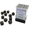 Cartemagic Set di dadi classici 6 facce Chessex Opachi Black gold 12mm 36 pezzi