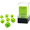 Cartemagic Set di dadi per RPG Chessex Vortex Bright Green black 7 pezzi