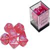 Cartemagic Set di dadi per RPG luminosi Chessex Borealis Pink silver blue 7 pezzi