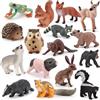 Gohytal 16 pezzi personaggi di animali della foresta, giocattoli in miniatura, gufo, riccio, volpe, scoiattolo, orsi, scimmie, per torte a tema forestale, topper cupcake toppers
