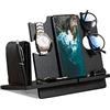 LAC EVERYTHING EVERYWHERE LAC Docking Station Legno per Cellulare - Idee Regalo Compleanno Uomo - Porta Oggetti Organizer Comodino Regali per Papà (Nero)