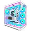 FOIFKIN F300 Case PC ATX con 7 ventole PWM ARGB,Case per PC Mid-Tower ad alto flusso d'aria,Case PC Gaming,Case ATX Bianco,Case computer Big Tower,Supporta Radiatore 360 mm,Type-C (RGB-Bianco, F300)