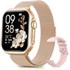 Oliimptek Smartwatch Donna con 100 Giorni, 1000mAh Batteria, 1.83" HD Orologio Fitness con Frequenza Cardiaca, SpO2, Sonno, 120+ Sport Smartwatch con Chiamata, Notifiche Messaggi iOS Android Oro Rosa