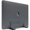 Macally VCSTAND Supporto salvaspazio ed elegante in acciaio per MacBook, MacBook Air, MacBook Pro e qualsiasi laptop tra 0,63 e 1,19/1,6 cm a 3 cm - Grigio siderale