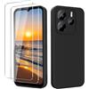 YXKJ - Cover per Redmi Note 14 4G (Non per Note 14 5G), con 2 Pezzi Vetro Temperato, Custodia Silicone Liquido con Morbida Microfibra, [Tocco Setoso] [Antiurto] [AntiGraffio] - Nero