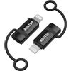 BOUTOP C32 Adattatore Lightning USB C [MFI certificato] per 36W Ricarica Rapida Compatibile con iPhone, iPad - [2 pacchetto, Nero]