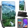 PHINIENLAND Cover per Samsung Galaxy A7 2018 Case PU Pelle Custodia [Kickstand] [Chiusura magnetica] [Slot per Schede], Portafoglio Flip Custodia per Samsung A7 2018,Foresta