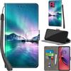PHINIENLAND Cover per Motorola Moto G84 5G custodia portafoglio Aurora | 3 scomparti carte, 1 tasca banconote, Chiusura magnetica, Supporto, Pelle PU flip cover per Moto G84 5G