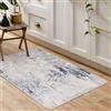 Fenisonavy Tappeto Salotto Moderno Pelo Corto Tappeti Moderni Soggiorno Tappeti Camera da Letto Tappeti Salotto Grandi Dimesnioni Motivo Astratto Vintage (60 x 110 cm, Blu Scuro/Grigio/Beige)