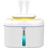 HZD Umidificatore Ambiente Bambini, 2L Umidificatore Camera da Letto, 20 dB Silenziosi Umidificatore per Camerette, Piante e Uffici, con Timer di Spegnimento Automatico e Funzione Luce Notturna (Bianco)