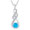 LOCIBLO Collana da donna in argento Sterling 925 con ciondolo a forma di infinito in oro bianco con pietra portafortuna per lei, 40,6 cm + 5,1 cm, Small, Cristallo Placcato oro Zirconia cubica