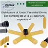 Distributore di fondo 2 a stella 50mm. per bombole da 21 a 24 apertura superiore 4