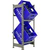 Simon Rack Scaffale per casse di bevande, Ripiano per 2 cassette, 1000x400x300 mm, Ripiano per casse di bevande in metallo, Gris - Simonbottle
