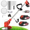 OUTIGO Decespugliatore a Batteria, Tagliaerba Elettrico a Batteria da 800 W, Taglia Erba da Giardino Elettrico con 4 Tipi di Lame,tosaerba telescopico, manico regolabile da 71 a 106 cm