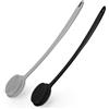 Row&Keep Silicone Body Scrubber 2 Pack, Exfoliating Back Scrubber for Shower Cleaner Brush with Long Handle Bath Scrubber for Body Bath &Body Brushes Double Sided Shower Cleaning Brush for Men(Black and Grey)