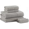 Madison Park Spa Waffle 100% cotone, lussuoso set di asciugamani con trama Premium Waffle Weave, altamente assorbente, ad asciugatura rapida, abbigliamento da bagno e spa, 6 pezzi, colore grigio
