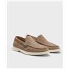 BOSS BLACK Boss Mocassini in pelle scamosciata con logo stampato Beige Uomo