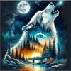 EOBROMD 5D Diamond Painting Kit Completo Lupo, Fantasia Pittura Diamante FAI DA TE, Diamond Painting Adulti, Strass Ricamo a Punto Croce Painting per Decorazione Casa 30x30cm
