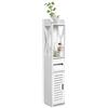 Greensen Mobile a Colonna per Bagno in Legno Bianco, Scaffale Alto da Appoggio per Soggiorno, Camera da Letto e Corridoio, 80 x 15,5 x 15 cm, Mobile Bagno Moderno e Mobile Soggiorno