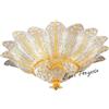 Or Illuminazione Venezia Plafoniera in vetro di murano lavorata in stile classico d.87 nei colori trasparente e ambra 8XE27 531/PLF18CA/25