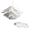 kwmobile Lampadario DIY puzzle fiore di loto - Paralume per lampada a sospensione - con set fissaggio al soffitto portalampada E27 cavo 90cm - bianco