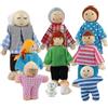 XIMEY Casa Delle Bambole in Legno, Set Famiglia per Casa Delle Bambole, Personaggi Casa Delle Bambole in Legno, Accessori Bambole per Regali di Natale, Regali di Compleanno (A)