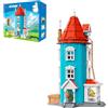 PAN TASY PANTASY Set da costruzione modulare da favola, casa a torre blu con personaggi classici, struttura apribile e interni dettagliati, kit di esposizione per la casa per fan e adulti