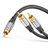 sonero® Premium Cavo audio cinch, da 1 connettori RCA a 2 connettori RCA da 1,50 m, contatti dorati, nero